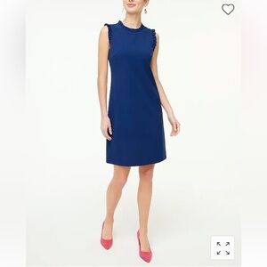 J. Crew Factory Ruffleneck suit dress BF465 Navy